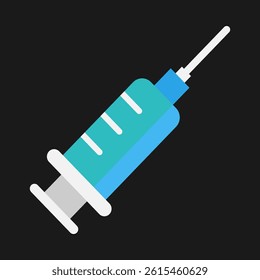 Syringe icon in flat style. Modern and minimalist health icon