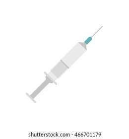Syringe icon in flat style on a white background