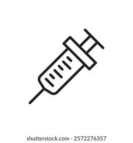 Syringe icon Flat vector set outline