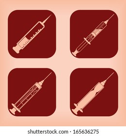 Syringe icon - four variations