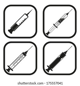 Syringe icon - four variations