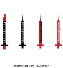Syringe icon - four variations
