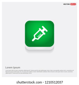 syringe icon. Green Web Button - Free vector icon