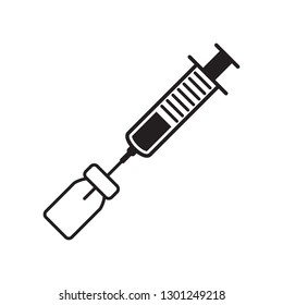 Syringe icon, hypodermic vector icon