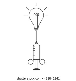 Syringe Icon and idea lamp.