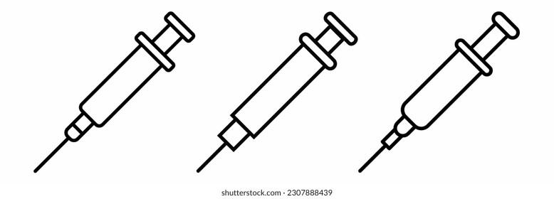 Syringe icon illustration collection. Vector illustration.