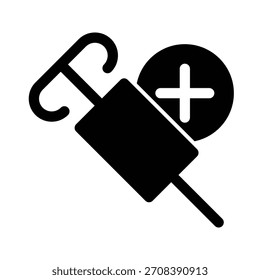 Plantilla de diseño de Vector de ilustración de icono de jeringa