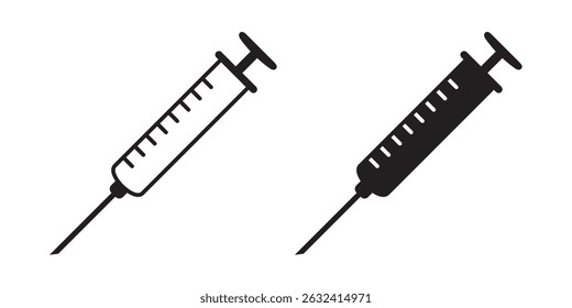 Syringe icon. Injection icons signs.