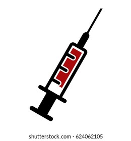 Syringe Icon. Injection syringe icon isolated on white background