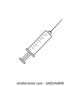 Syringe Icon. Injection, vaccination. Vector.
