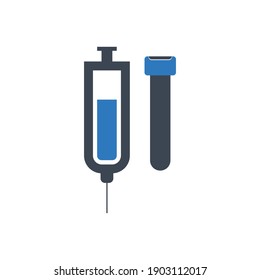 Syringe Icon. Injection, vaccine vector icon. 