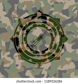 syringe icon inside camo texture