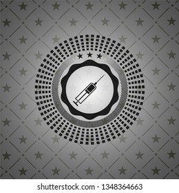 syringe icon inside dark badge