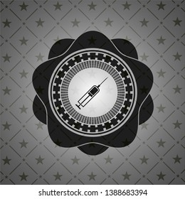 syringe icon inside retro style black emblem