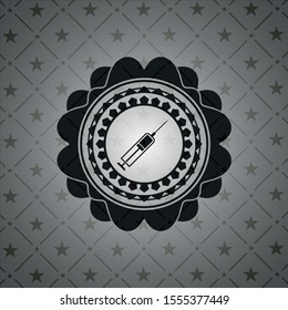 syringe icon inside retro style black emblem