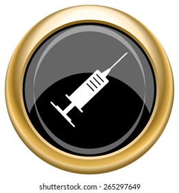 Syringe icon. Internet button on white  background. EPS10 Vector. 