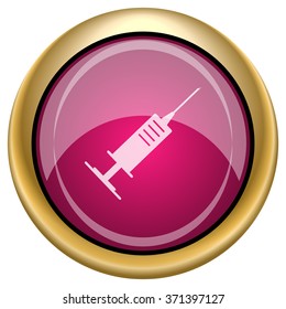 Syringe icon. Internet button on white background. EPS10 vector.