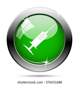Syringe icon. Internet button on white background. EPS10 vector.
