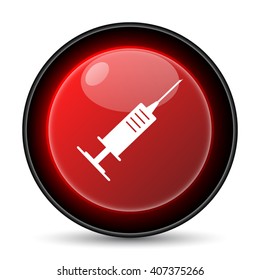 Syringe icon. Internet button on white background. EPS10 vector