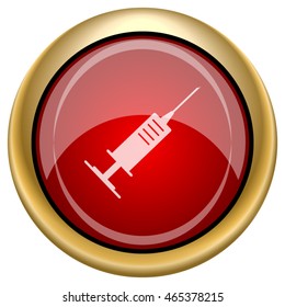 Syringe icon. Internet button on white background. EPS10 vector.