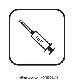Syringe icon, isolated. Flat  design