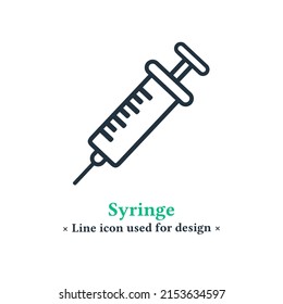 Syringe icon isolated on a white background. Media syringe symbol for web and mobile applications.