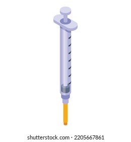 Syringe icon. Isometric of syringe vector icon for web design isolated on white background