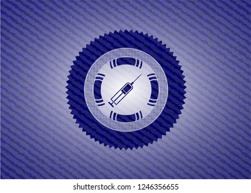 syringe icon with jean texture