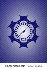syringe icon with jean texture