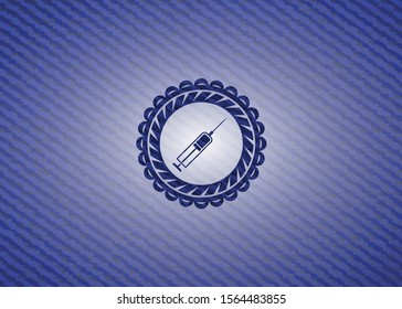 syringe icon with jean texture