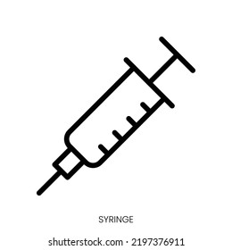 syringe icon. Line Art Style Design Isolated On White Background