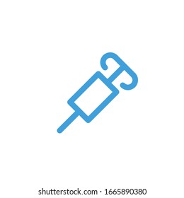 Icono de la jeringa. Plantilla de diseño de línea. Ilustración del vector