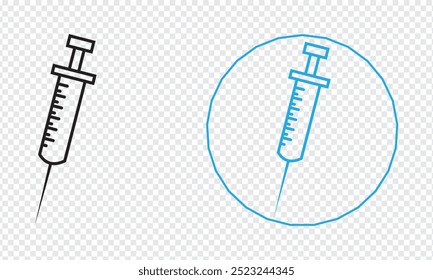 Ícone de seringa. linha Ícone de seringa ilustração vetorial.