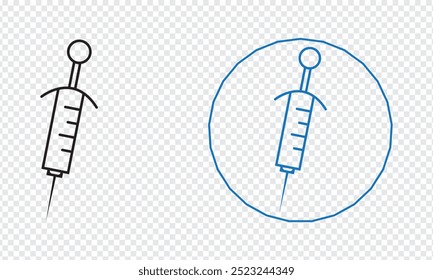 Ícone de seringa. linha Ícone de seringa ilustração vetorial.