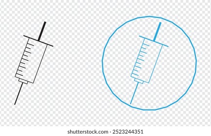 Icono de la jeringa. línea Ilustración vectorial del icono de la jeringa.