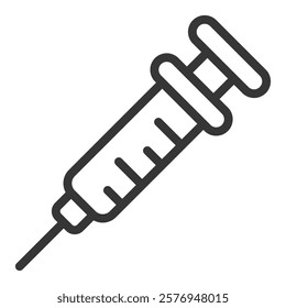 Syringe Icon Lineal Style Vector Illustration