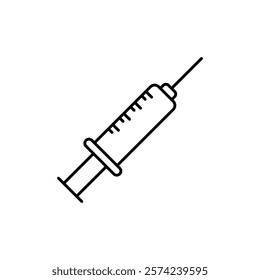 Syringe icon linear logo isolated