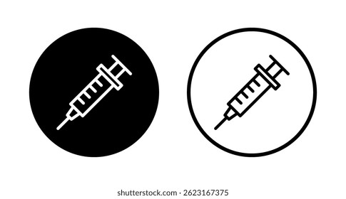 ícone da seringa logotipo design. sinal de injeção e símbolo.ícone da vacina