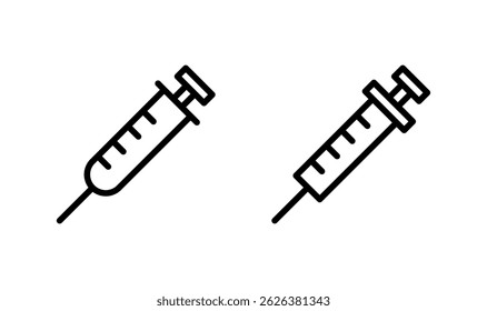 ícone da seringa logotipo design. sinal de injeção e símbolo.ícone da vacina