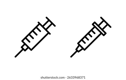 ícone da seringa logotipo design. sinal de injeção e símbolo.ícone da vacina