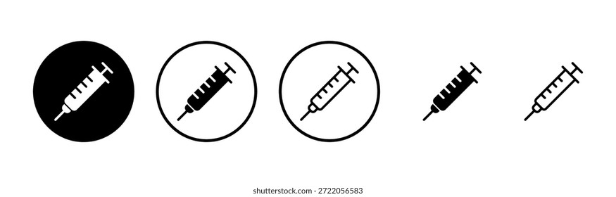 Logo-Design für Spritzen. Injektionszeichen und Symbol.Impfsymbol