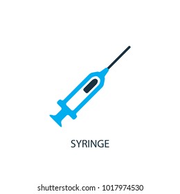 Syringe icon. Logo element illustration. Syringe symbol design from 2 colored collection. Simple Syringe concept. Can be used in web and mobile.