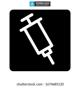 syringe icon or logo isolated sign symbol vector illustration - high quality black style vector icons
