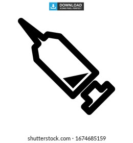syringe icon or logo isolated sign symbol vector illustration - high quality black style vector icons
