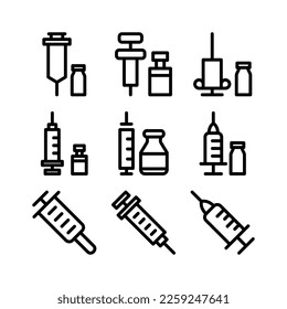 syringe icon or logo isolated sign symbol vector illustration - high quality black style vector icons