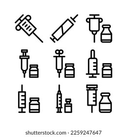 syringe icon or logo isolated sign symbol vector illustration - high quality black style vector icons