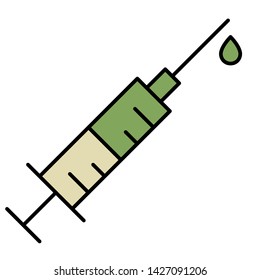 Syringe Icon. Logo Template. Isolated vector illustration on white background.