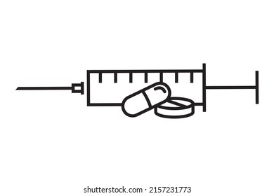 Syringe icon. Medical health injection. Vaccine drug symbol. Medicine vector illustration design.