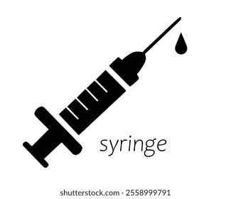 syringe icon. medical syringe vector.