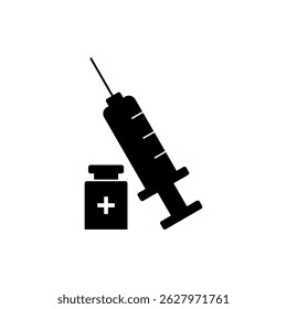 Ícone de seringa, vetor moderno isolado no fundo branco.
